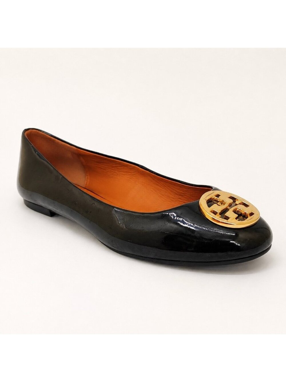Tory Burch Benton 2 Women's Size 7 US Ballet Flats Patent Leather Black 86318